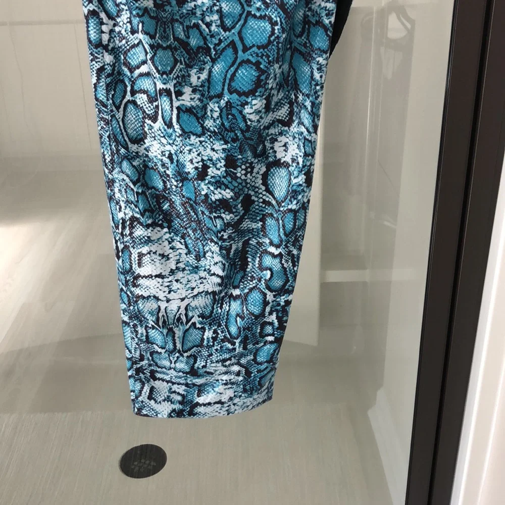 Fashion Nova faux snakeskin asymmetry skirt XL Ruched side elastic waist club